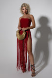 Valentina Strapless Fringe Dress