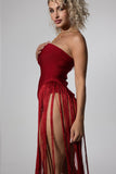 Valentina Strapless Fringe Dress