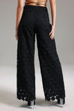 Denny Dots Cutout Pants - Black