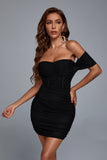 Didu Off Shoulder Ruched Mini Dress