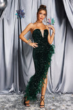 Domio Feather Sequin Tube Dress