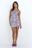 Candyland Mesh Mini Dress Blue