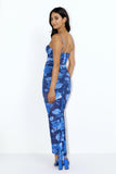 Blossom Mesh Maxi Dress Blue