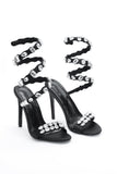 Eka Diamond Ankle Strap Stiletto Sandles