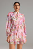 Euran Floral Printed Pleated Dress