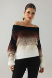 Fantine Gradient Off-Shoulder Sweater