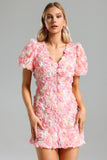 Fawn Flower Button Mini Dress