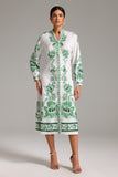 Fennel Printed Button Placket Dress