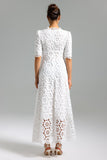 Glenora V-Neck Lace Maxi Dress - White