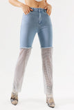 Gunnhild Diamante Net Patchwork Jeans