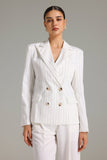 Hazel Double-Breasted Stripe Blazer