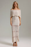 Hedar Off-shoulder Hollow Knitted Dress