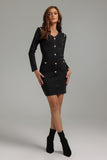 Hedit V-Neck Knitted Mini Dress