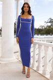 A-List Glam Midi Dress Blue