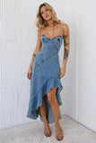 Ambitious Goals Denim Midi Dress Denim