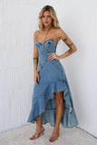 Ambitious Goals Denim Midi Dress Denim