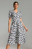 Ienee V Neck Printed Midi Dress