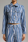 Ilsa Wavy Stripes Denim Set