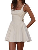 Bow Knot Lace Up Cami Mini Dress