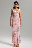 Jillian Printed Mesh Maxi Dress