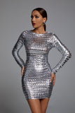 Jojo Cutout Mini Bodycon Dress - Silver - Bellabarnett