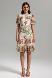 Julieta Floral Embroidery Midi Dress