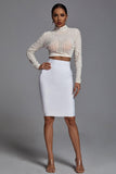 Kiana Pearl Long Sleeve Set - White - Bellabarnett