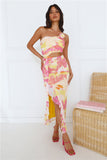 Another Lover One Shoulder Mesh Maxi Dress Yellow