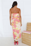 Another Lover One Shoulder Mesh Maxi Dress Yellow