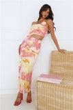 Another Lover One Shoulder Mesh Maxi Dress Yellow