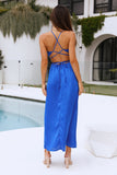 A Bed Of Roses Maxi Dress Royal Blue