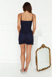 Wishful Style Lace Mini Dress Navy