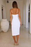 Get To Know Ya Midi Dress White