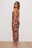 Blossom Mesh Maxi Dress Brown