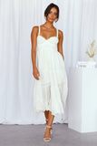 Freshly Brewed Midi Dress White