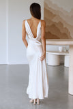 Candy Poppin Satin Maxi Dress Cream