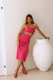 Fresh Hit Midi Dress Hot Pink