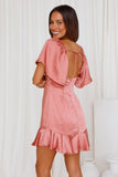 A One Way Ticket Dress Rose