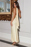 Girl Gleam Satin Maxi Dress Yellow