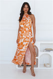 After Hour Style Halter Maxi Dress Orange