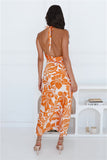 After Hour Style Halter Maxi Dress Orange