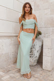 Coordination Is Key Mesh Maxi Skirt Sage