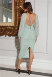 Double Fun Mesh Midi Dress Sage