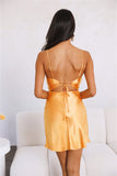 Wined Out Satin Dress Golden