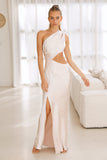 Poker Faced Satin Maxi Dress Champagne