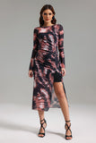 Lalida Printed Slit Midi Dress