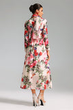 Lase Flower Print Chiffon Maxi Dress