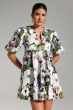 Liama Puff Sleeves Floral Mini Dress