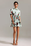 Mailik Floral Printed Mini Dress