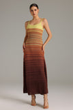 Maruja Gradient Halter Knitted Maxi Dress